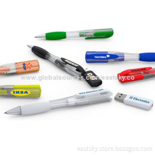 Plastic Pen-shaped USB Drive, Four Optional Logo Imprint Locations, OEM Orders are AcceptedNew
